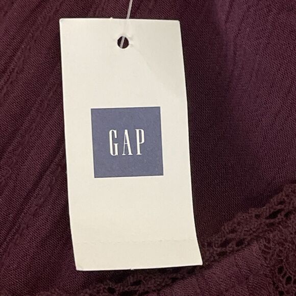 Vintage Gap Tunic Top SZ XL Solid Purple Long Sleeve Fall Autumn Cottagecore NWT - Picture 8 of 16